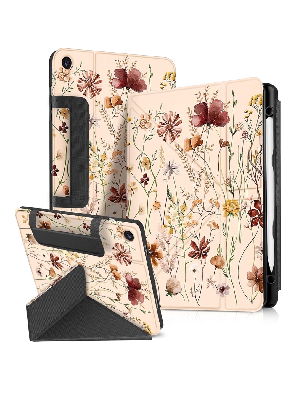 Floral Tablet Case Cover - Beige Wildflower Design Samsung Galaxy A9 Plus